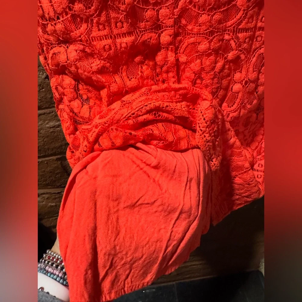 Hollister Red Lace Short Sleeve‎ Dress size Small - Picture 7 of 11